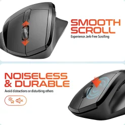 Delton S30 Wireless Ergonomic Computer Mouse, Black