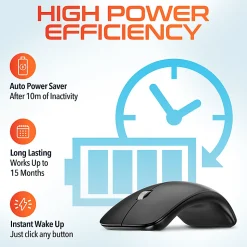 Delton S10 Wireless Optical Computer Mouse, Black