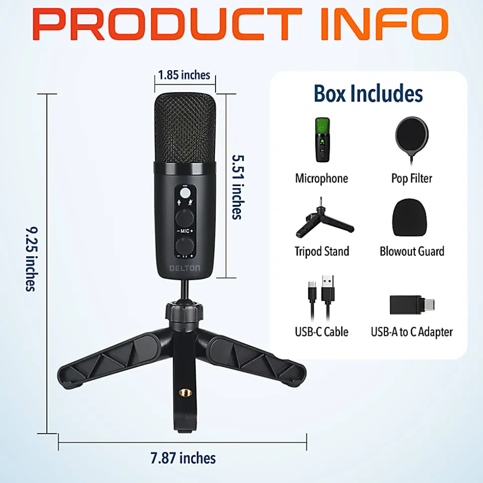 Delton U3000 USB Condenser Computer Microphone