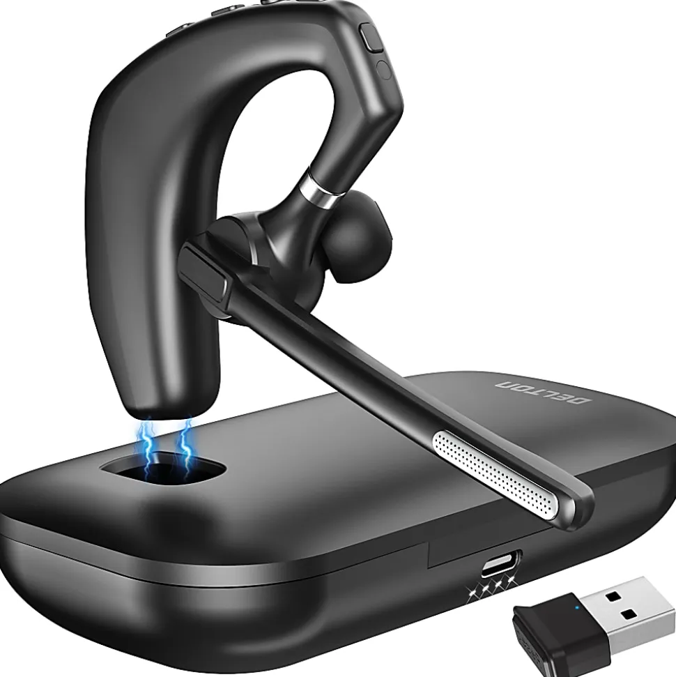 Delton 95X Ultralight Wireless Bluetooth Computer Headset, (Black), DBH95X