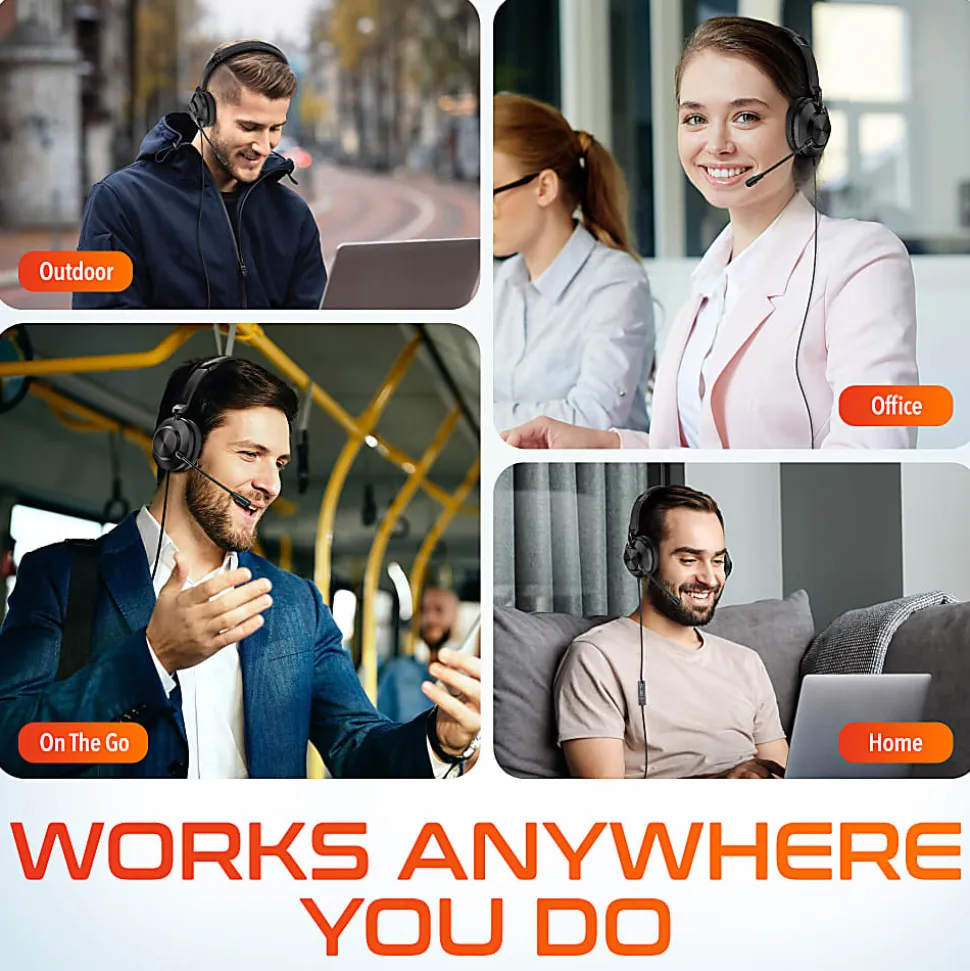 Delton 32Y Noise-Canceling On-Ear Wired Computer Headset, Black, DWH32Y