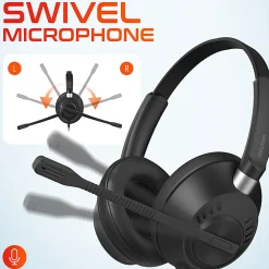Delton 42Y Noise-Canceling Stereo Over-Ear Headset, Black