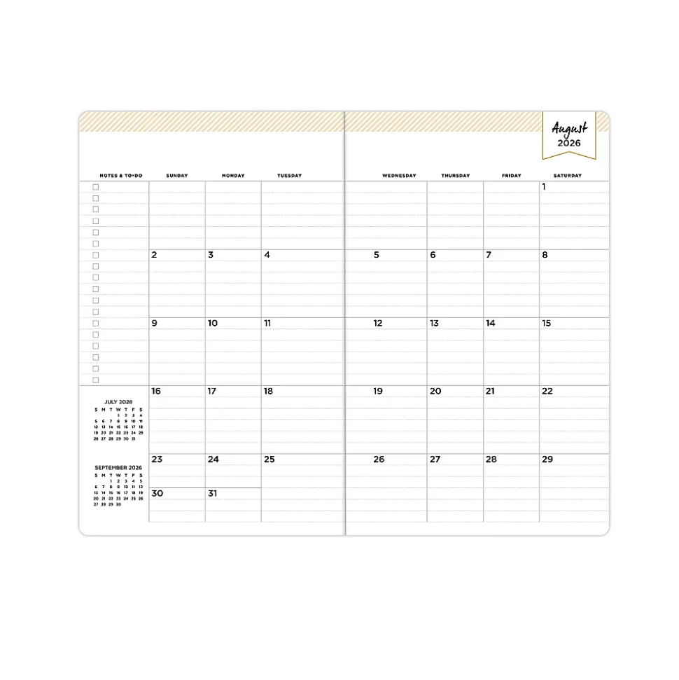 Deluxe Planner DD Black FL 5x8 AY26–27 Monthly
