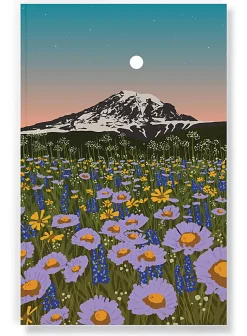 Denik Classic Layflat Journal Notebook, 5-3/4" x 8-1/4", 144 Pages, Mountain Flowers