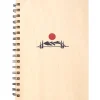 Denik Mountain Sunrise Wood Spiral Journal, 6-1/8" x 8-3/4", Ruled, Beige