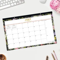 DESK PAD PLANNING CALENDAR DD BUTTERFLY GARDEN BLACK - 17X11 AY26-27 MONTHLY
