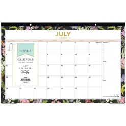 DESK PAD PLANNING CALENDAR DD BUTTERFLY GARDEN BLACK - 17X11 AY26-27 MONTHLY