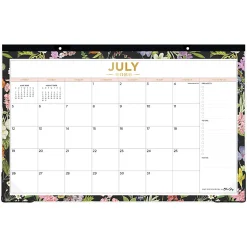 DESK PAD PLANNING CALENDAR DD BUTTERFLY GARDEN BLACK - 17X11 AY26-27 MONTHLY