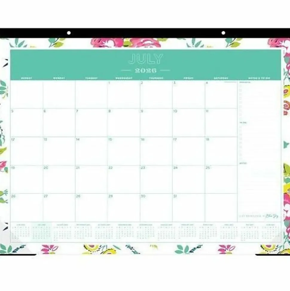 Desk Pad Planning Calendar DD Peyton White - 22x17 AY26-27 Monthly