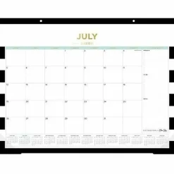 DESK PAD PLANNING CALENDAR DD RUGBY STRIPE BLACK - 22X17 AY26-27 MONTHLY