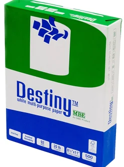 Destiny™ Multi-Use Printer & Copy Paper, 10 Reams, White, Letter (8.5" x 11"), 5000 Sheets Per Case, 20 Lb, 92 Brightness