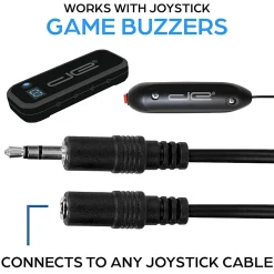 Digital Energy Extension Cables For Handheld Game Buzzer System, 15', Black, Pack Of 8 Cables, DEFT-1755