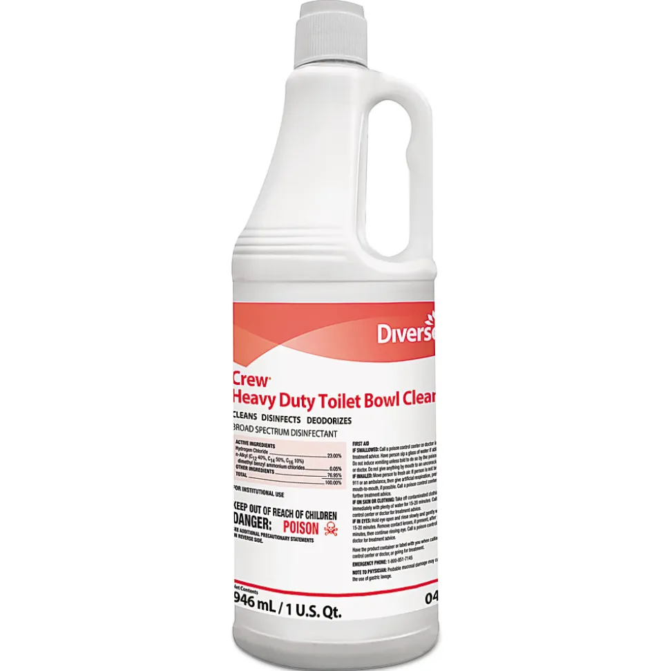 Diversey™ Crew® Heavy-Duty Toilet Bowl Cleaner, Minty Scent, 32 Oz Bottle, Case Of 12
