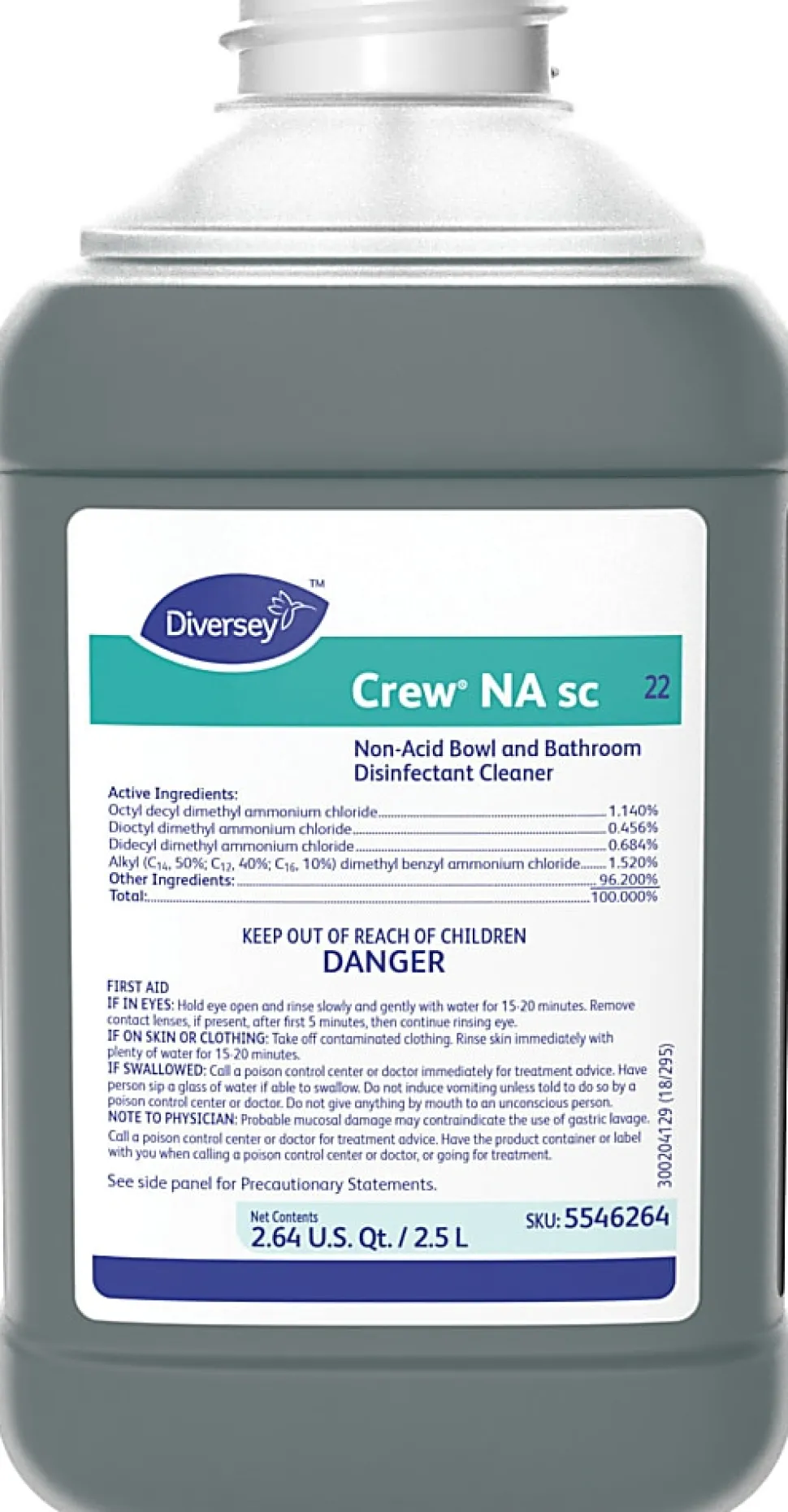 Diversey™ Crew® Nonacid Bowl And Bathroom Cleaner, 2.5L, J-Fill, 2/CT