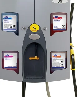 Diversey J-Fill QuattroSelect Dispensing System, 24-1/4"H x 18-1/2"W x 7-1/2"D, Gray