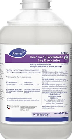 Diversey Oxivir Five 16 Concentrate 1-Step Disinfectant Cleaner, 84.5 Oz Bottle, Pack Of 2 Bottles