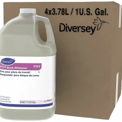 Diversey Suma Block Whitener, Chlorine Scent, 128 Oz, Yellow, Carton Of 4 Jugs