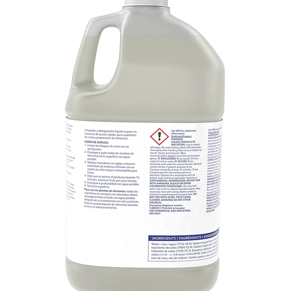 Diversey Suma Block Whitener, Chlorine Scent, 128 Oz, Yellow, Carton Of 4 Jugs