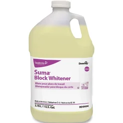 Diversey Suma Block Whitener, Chlorine Scent, 128 Oz, Yellow, Carton Of 4 Jugs