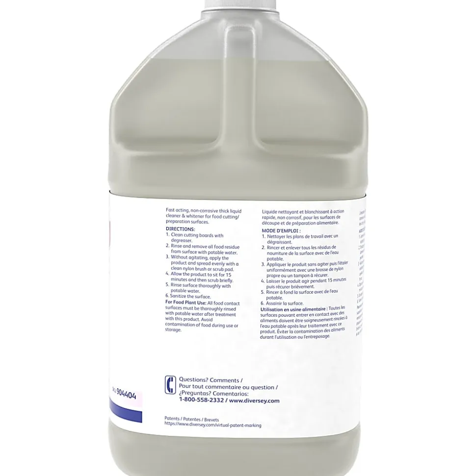 Diversey Suma Block Whitener, Chlorine Scent, 128 Oz, Yellow, Carton Of 4 Jugs
