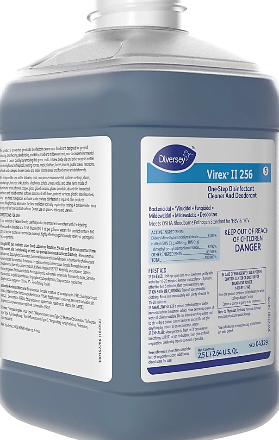 Diversey Virex II 256 Disinfectant, Mint Scent, 84.5 Oz, Pack Of 2