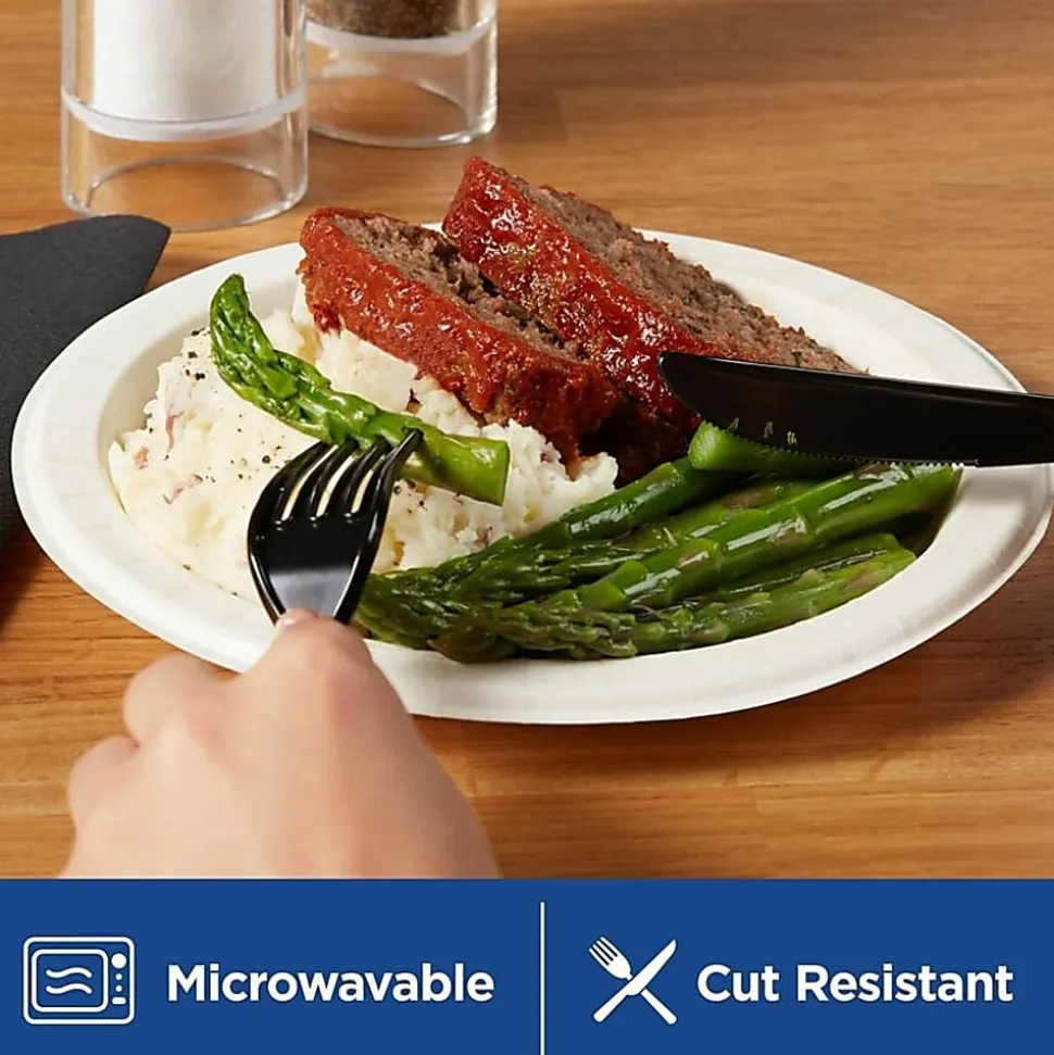 Dixie Basic® 8-1/2" Lightweight Paper Plates by GP Pro - Microwave Safe - 8.5" Diameter - White - Paper Body - 125/Pack - 4 / Carton