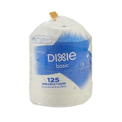 Dixie® Basic Paper Bowls, 12 Oz, White, 125 Bowls Per Pack, Case Of 8 Packs