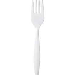 Dixie® Bulk Case Plastic Forks, White, Case Of 1,000