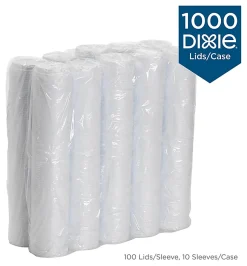 Dixie® by GP PRO Large Dome Plastic Hot Cup Lids For 12-/16-Oz Paper Cups, White, Case Of 1,000