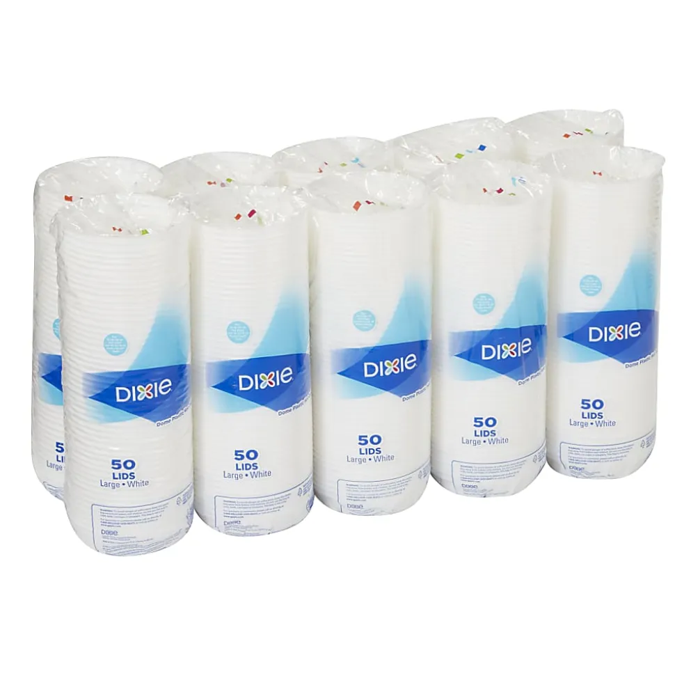 Dixie® Dome Lids, For 12- To 16-Oz Cups, White, Case Of 500 Lids