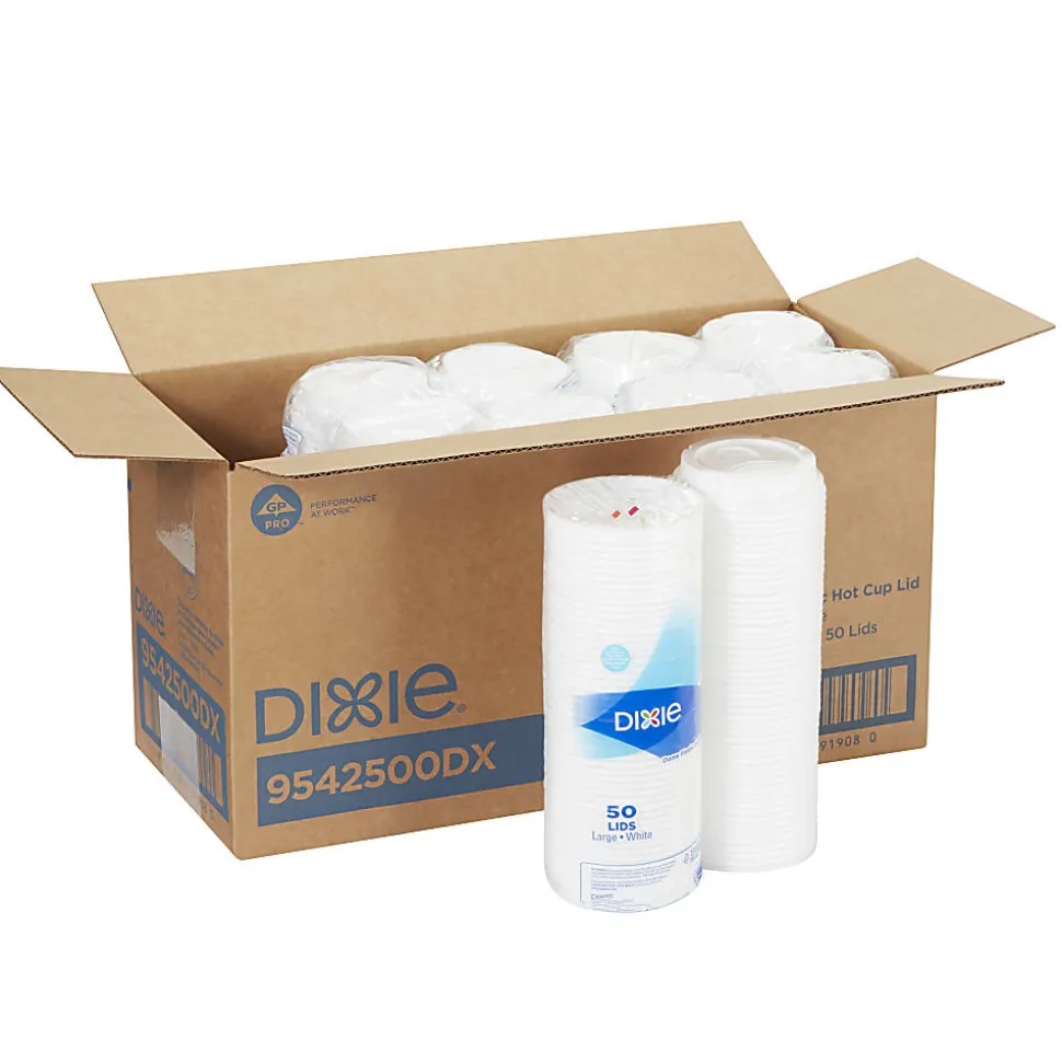 Dixie® Dome Lids, For 12- To 16-Oz Cups, White, Case Of 500 Lids
