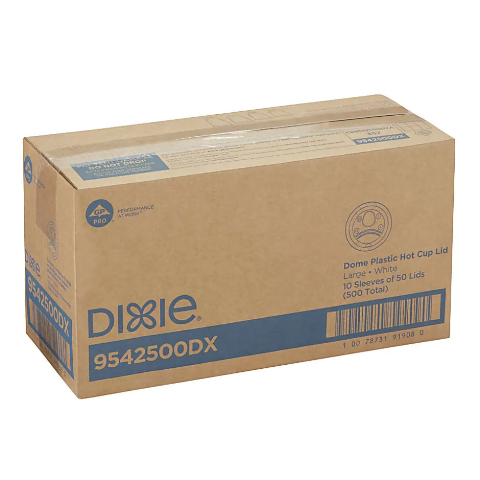 Dixie® Dome Lids, For 12- To 16-Oz Cups, White, Case Of 500 Lids