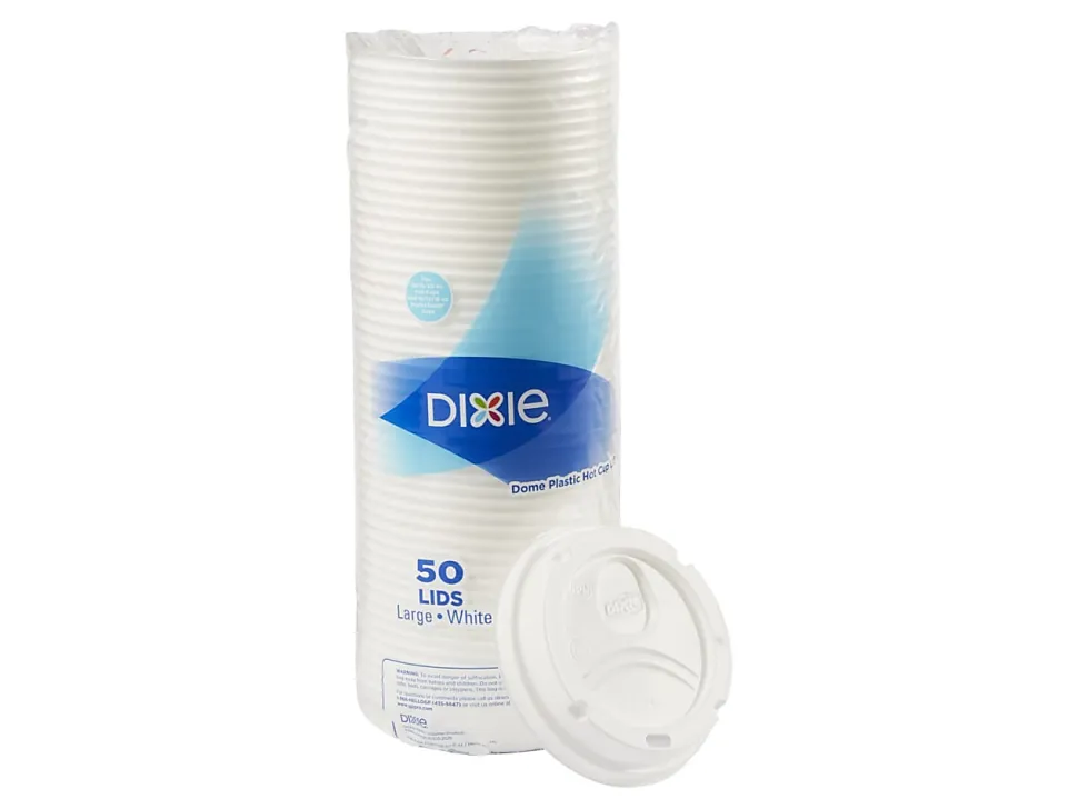 Dixie® Dome Lids, For 12- To 16-Oz Cups, White, Case Of 500 Lids