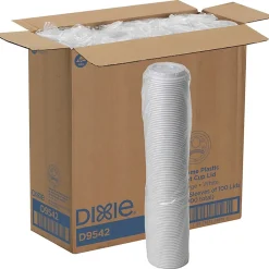 Dixie Drink-thru Lid - Round - Plastic - White - 100 / Pack