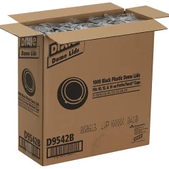Dixie® Drink-Thru Lids For 10-20 Oz Cups, Black, Box Of 1,000 Lids