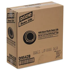 Dixie® Drink-Thru Lids For 10-20 Oz Cups, Black, Box Of 1,000 Lids