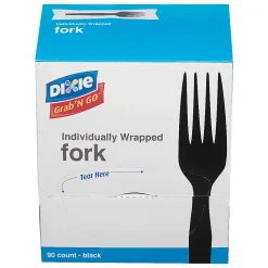 Dixie® Grab'N Go™ Forks, Black, 90 Per Box, Pack Of 6 Boxes