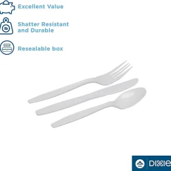 Dixie® Heavy-Weight Plastic Cutlery Combo Box, White, Box Of 168