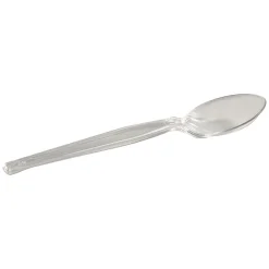 Dixie® Heavyweight Plastic Teaspoons, 6", Crystal Clear, Pack Of 1,000 Spoons