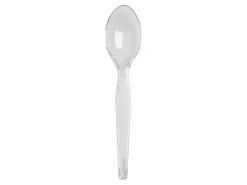 Dixie® Heavyweight Plastic Teaspoons, 6", Crystal Clear, Pack Of 1,000 Spoons