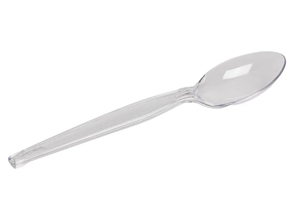 Dixie® Heavyweight Plastic Teaspoons, 6", Crystal Clear, Pack Of 1,000 Spoons