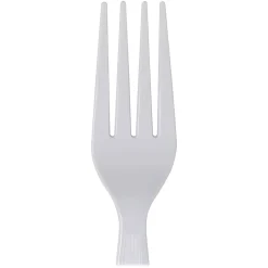 Dixie® Heavy-Weight Polystyrene Disposable Forks, 7.13"L, White, 1000 Per Case