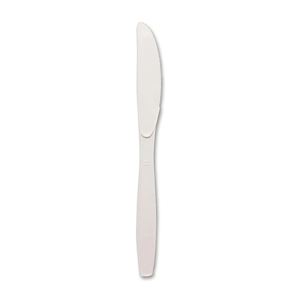 Dixie® Heavy-Weight Polystyrene Disposable Knives, 7.5"L, White, 1000 Per Case