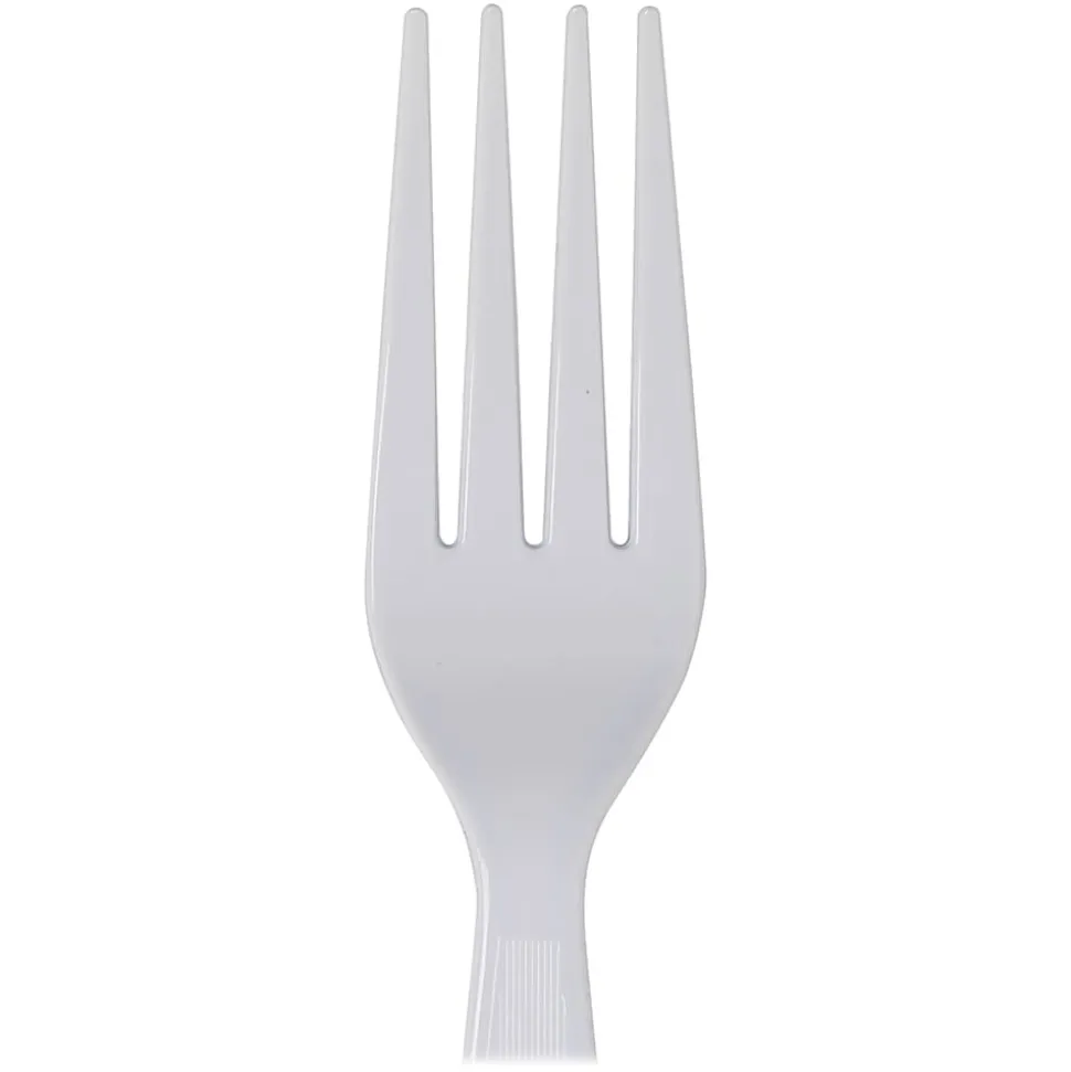 Dixie® Heavyweight Utensils, Forks, White, Box Of 100 Forks