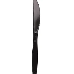 Dixie® Heavyweight Utensils, Knives, Black, Box Of 1,000