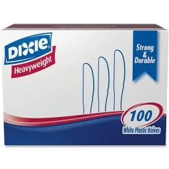 Dixie® Heavyweight Utensils, Knives, White, Box Of 100 Knives