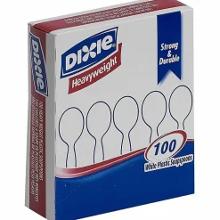 Dixie® Heavyweight Utensils, Soup Spoons, White, Box Of 100