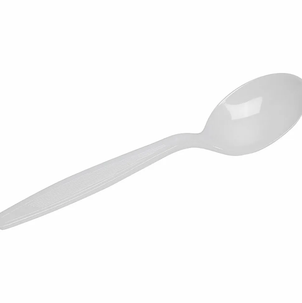 Dixie® Heavyweight Utensils, Soup Spoons, White, Box Of 100