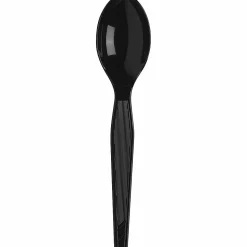 Dixie® Heavyweight Utensils, Teaspoons, Black, Box Of 1,000