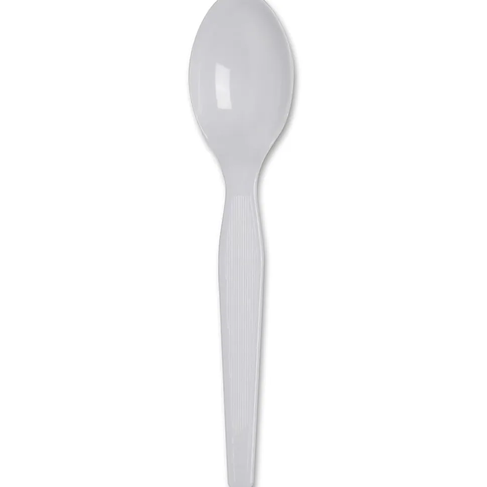 Dixie® Heavyweight Utensils, Teaspoons, White, Box Of 100 Teaspoons